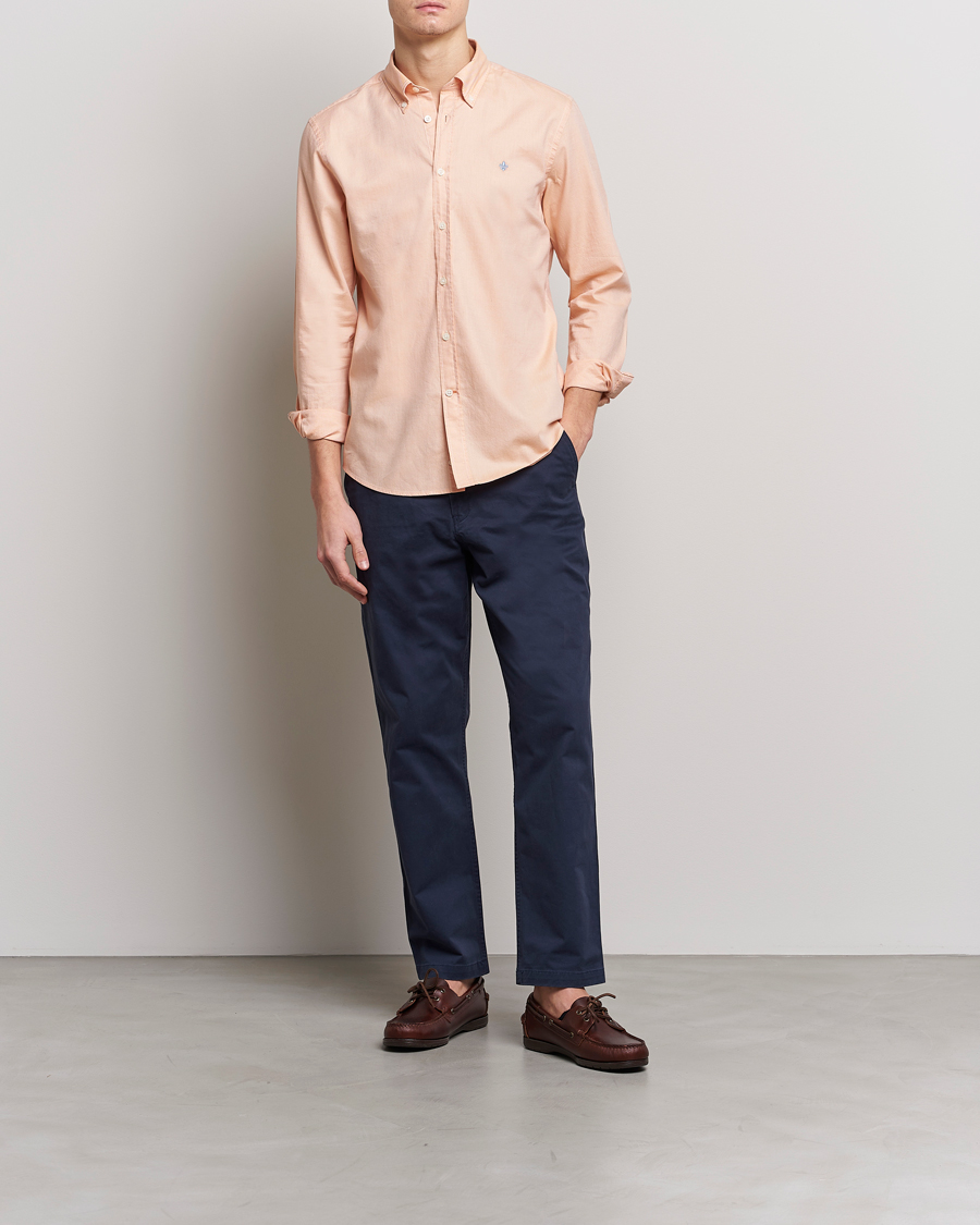 Herr | Skjortor | Morris | Structured Washed Button Down Shirt Orange