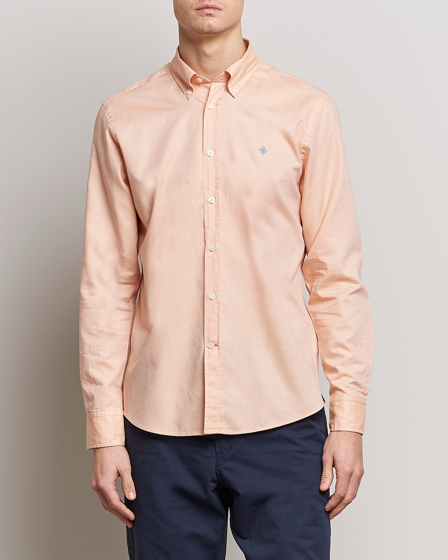 Herr | Casualskjortor | Morris | Structured Washed Button Down Shirt Orange