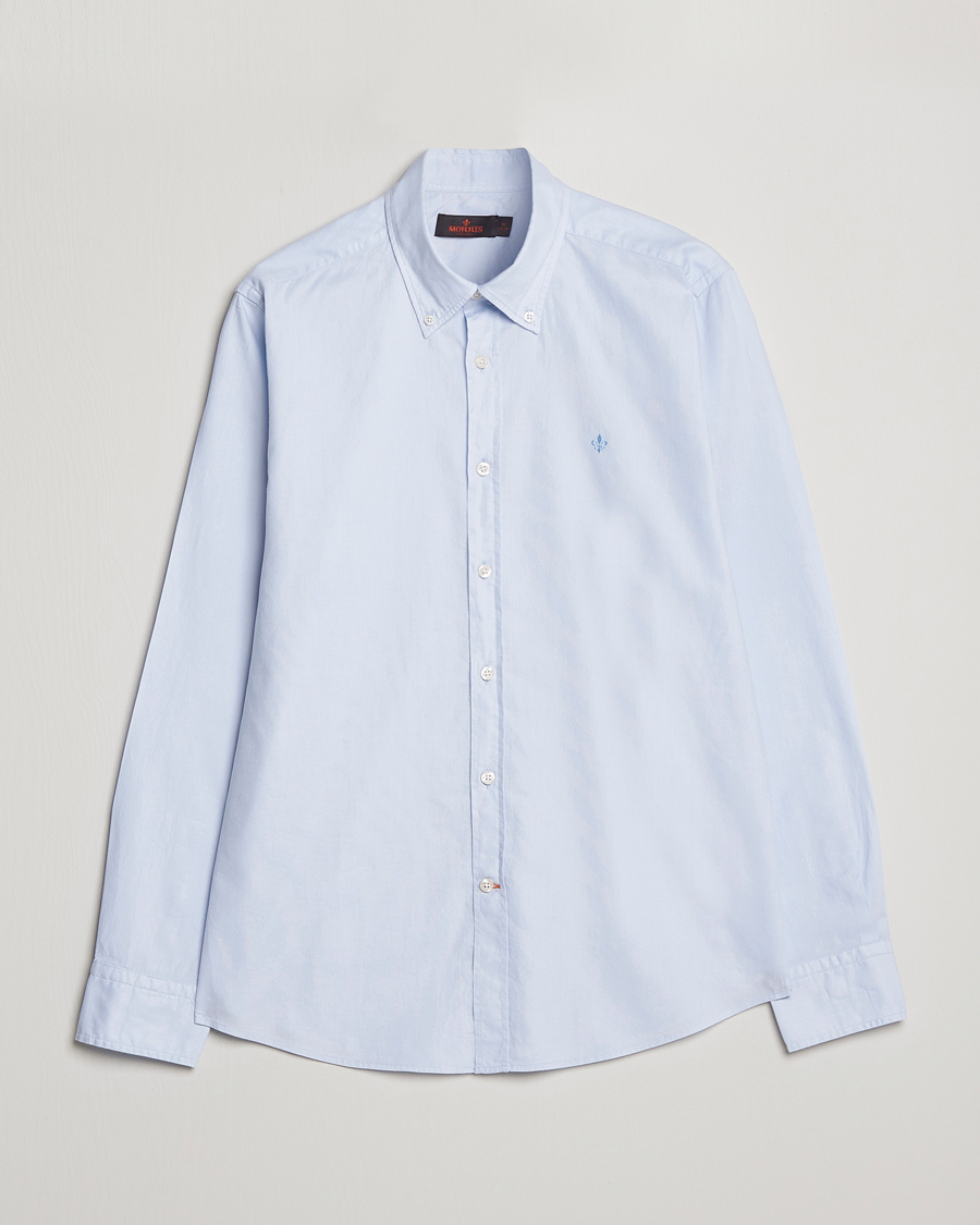 Herr | Skjortor | Morris | Structured Washed Button Down Shirt Light Blue