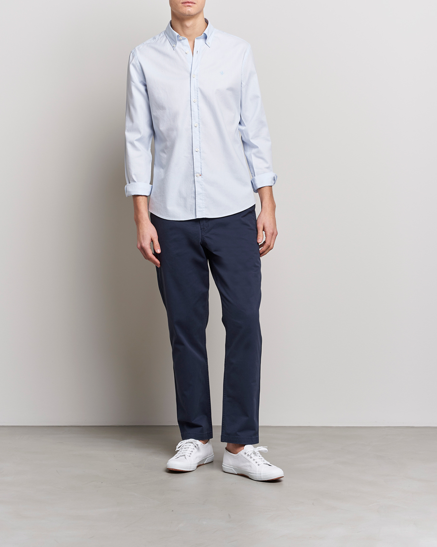 Herr | Skjortor | Morris | Structured Washed Button Down Shirt Light Blue