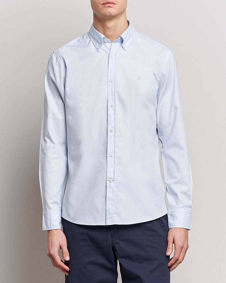 Herr |  | Morris | Structured Washed Button Down Shirt Light Blue