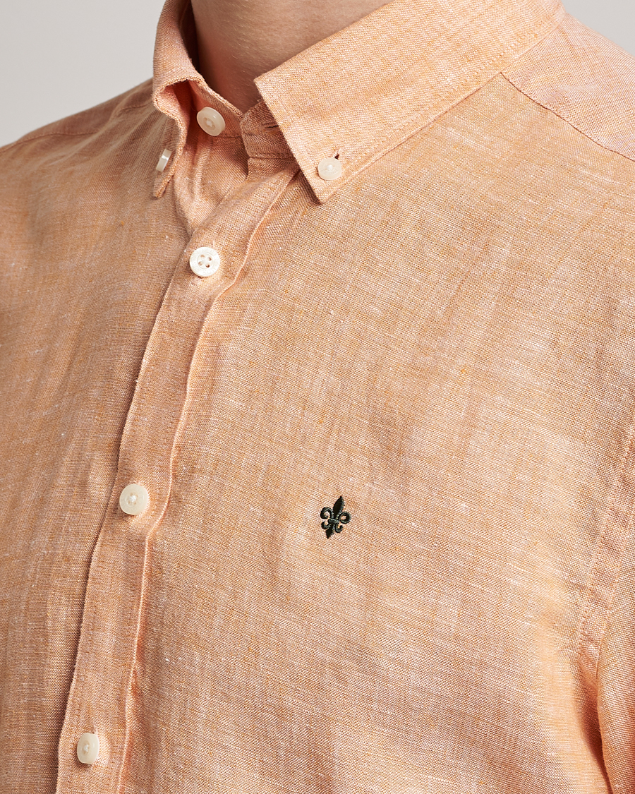 Herr | Skjortor | Morris | Douglas Linen Button Down Shirt Orange