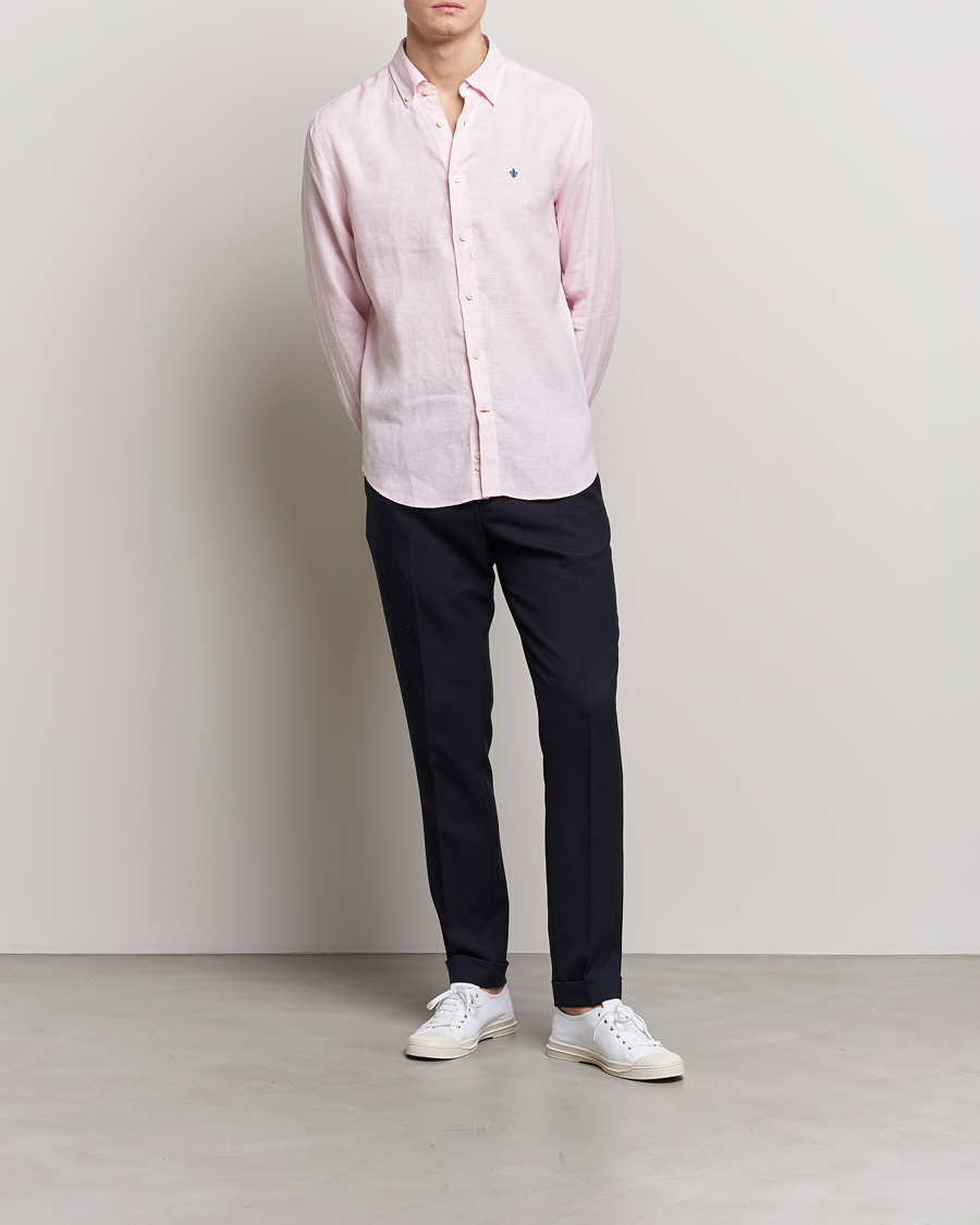 Herr | Skjortor | Morris | Douglas Linen Button Down Shirt Pink