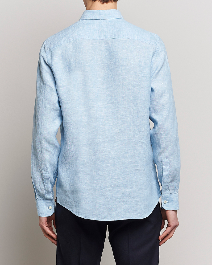 Herr | Skjortor | Morris | Douglas Linen Button Down Shirt Light Blue