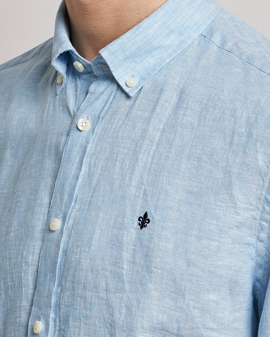 Herr | Skjortor | Morris | Douglas Linen Button Down Shirt Light Blue
