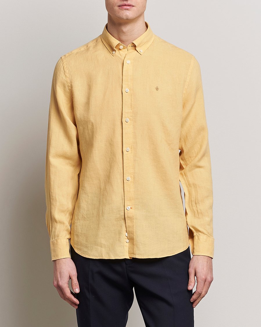 Herr |  | Morris | Douglas Linen Button Down Shirt Yellow