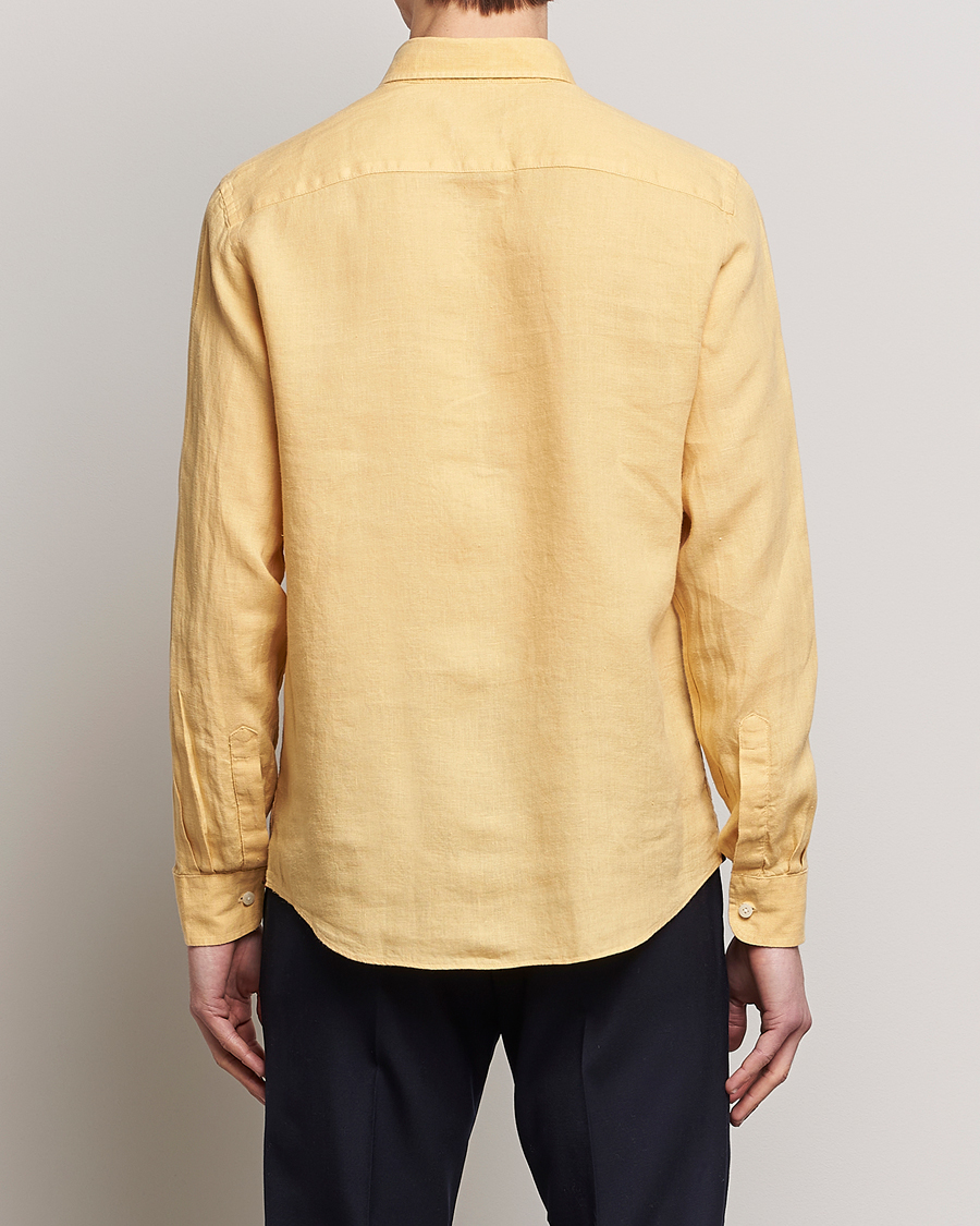 Herr | Skjortor | Morris | Douglas Linen Button Down Shirt Yellow