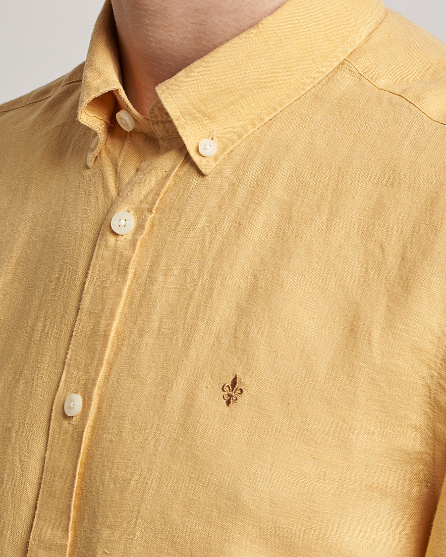 Herr | Skjortor | Morris | Douglas Linen Button Down Shirt Yellow