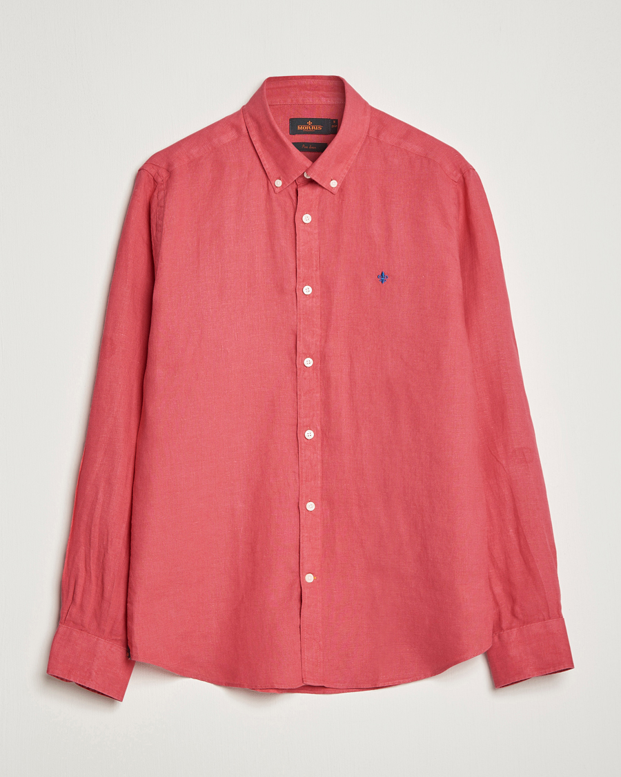 Herr | Skjortor | Morris | Douglas Linen Button Down Shirt Red