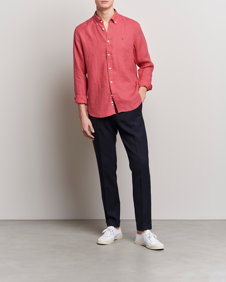 Herr | Skjortor | Morris | Douglas Linen Button Down Shirt Red
