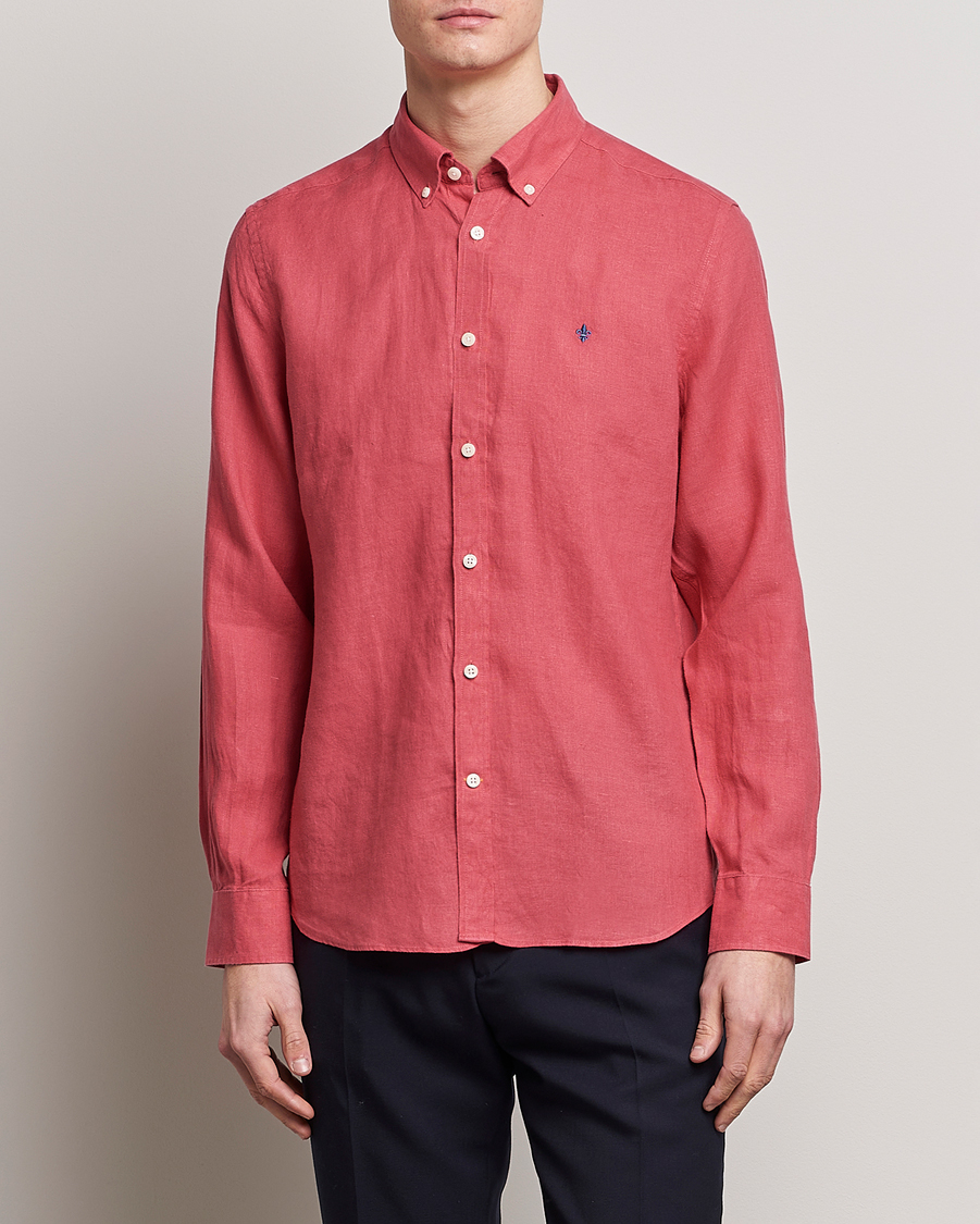 Herr | Skjortor | Morris | Douglas Linen Button Down Shirt Red