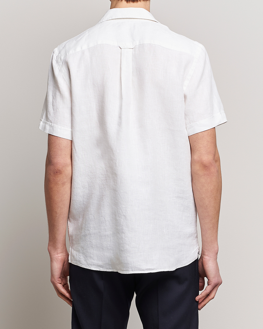 Herr | Skjortor | Morris | Douglas Linen Short Sleeve Shirt White