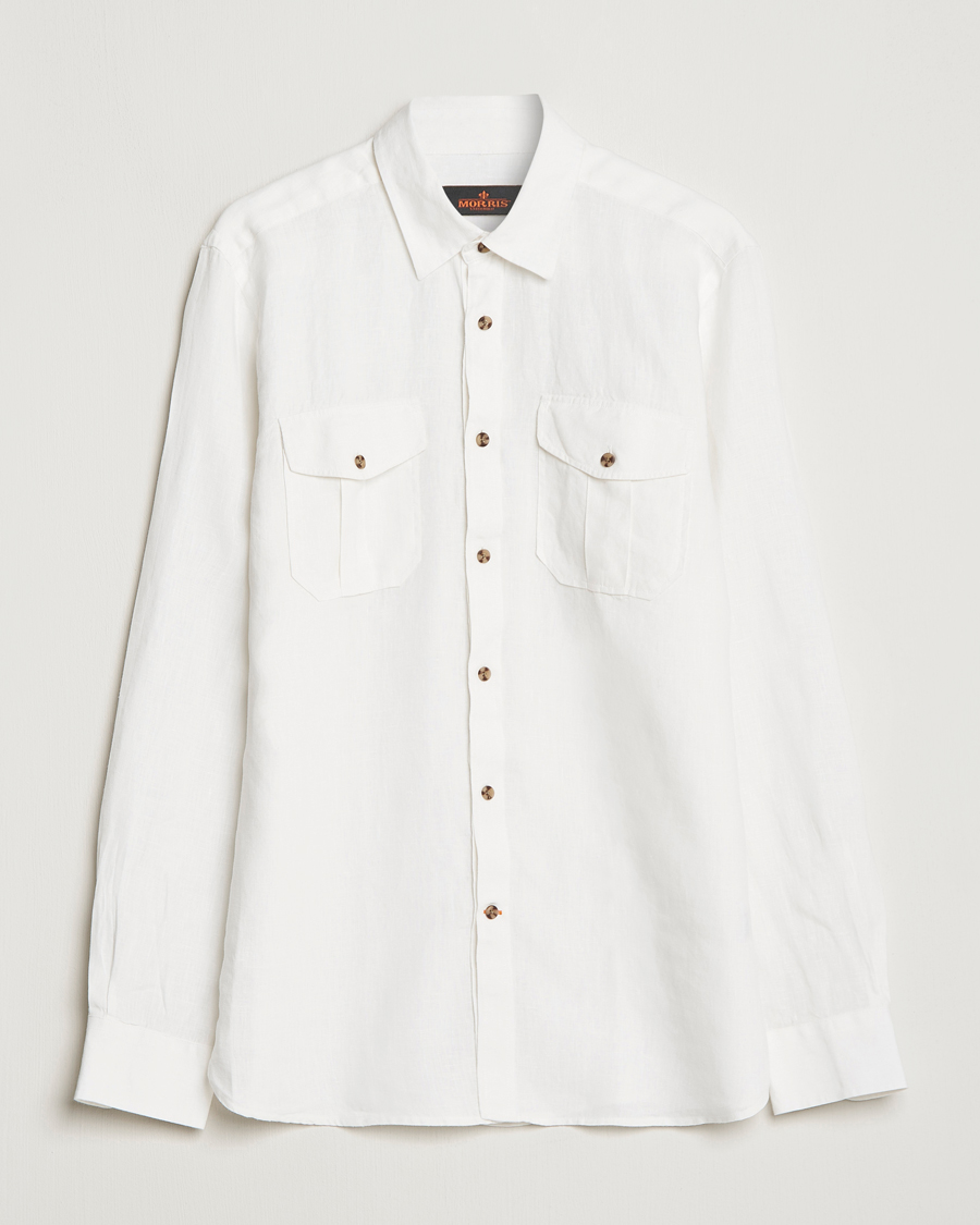 Herr | Skjortor | Morris | Safari Linen Shirt White