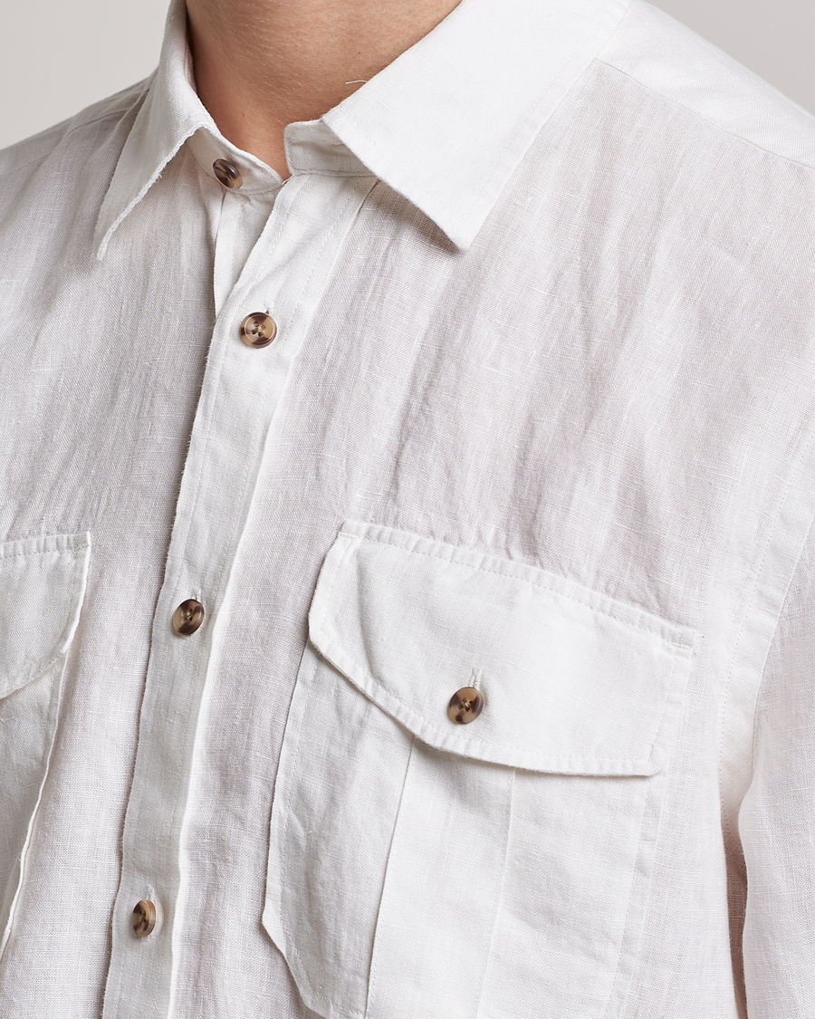 Herr | Skjortor | Morris | Safari Linen Shirt White