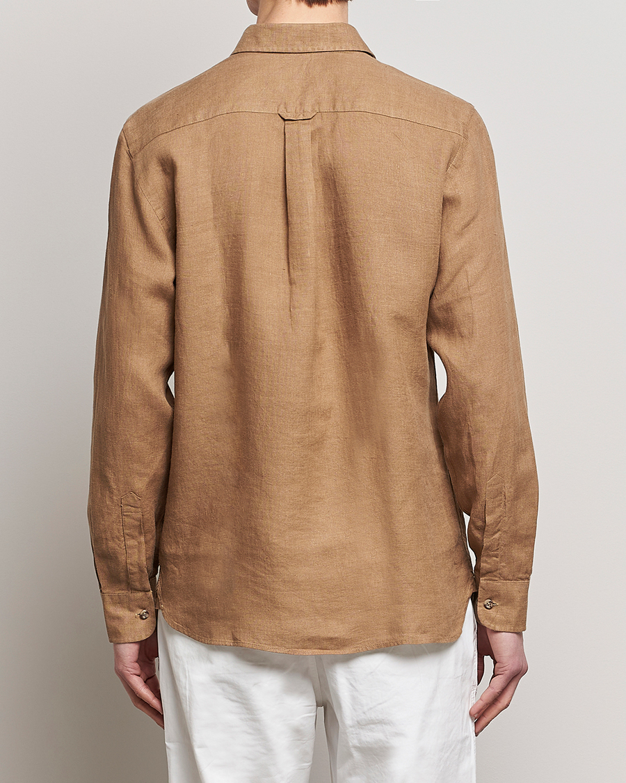 Herr | Skjortor | Morris | Safari Linen Shirt Khaki Brown