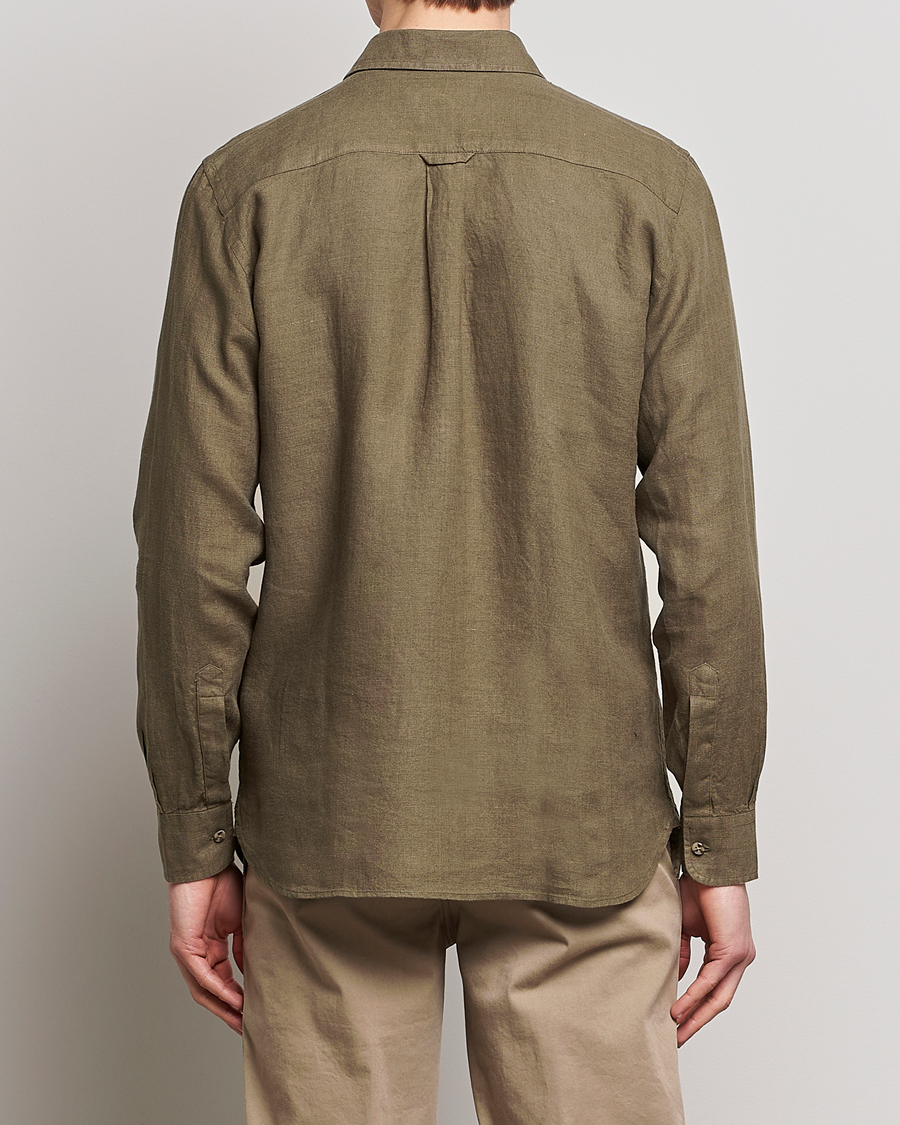 Herr | Skjortor | Morris | Safari Linen Shirt Dark Green