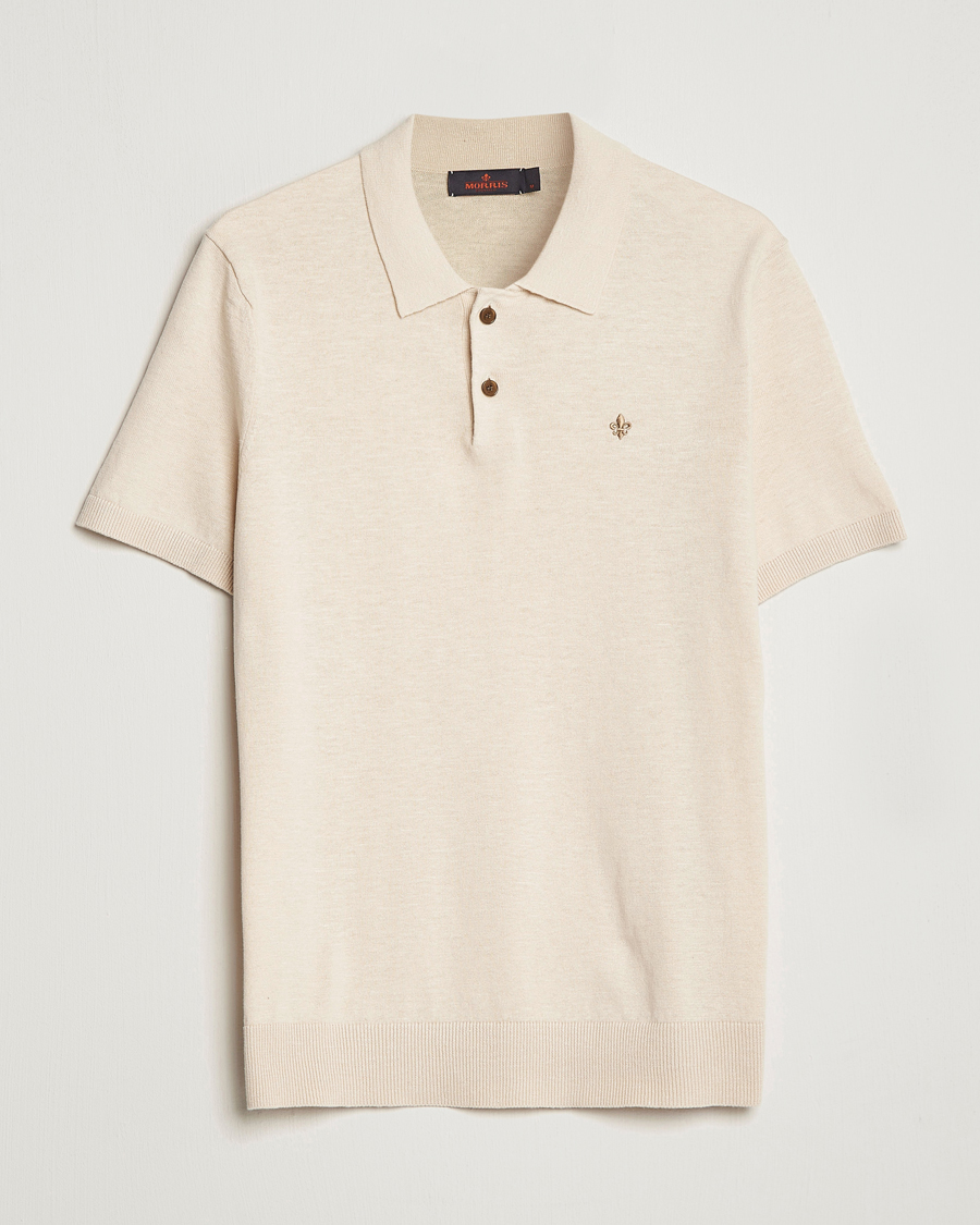 Herr | Pikéer | Morris | Harold Cotton/Linen Summer Polo Off White