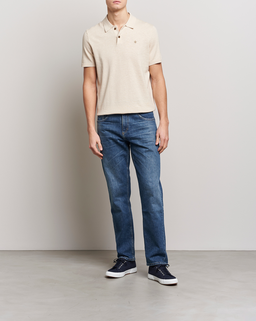 Herr | Pikéer | Morris | Harold Cotton/Linen Summer Polo Off White