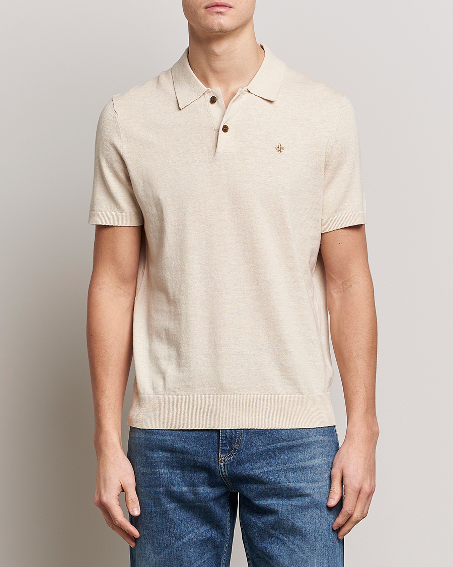 Herr | Pikéer | Morris | Harold Cotton/Linen Summer Polo Off White