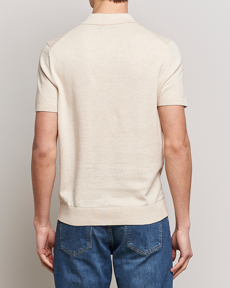 Herr | Pikéer | Morris | Harold Cotton/Linen Summer Polo Off White
