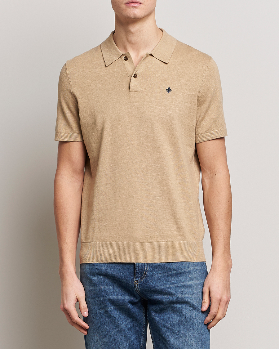 Herr | Pikéer | Morris | Harold Cotton/Linen Summer Polo Camel