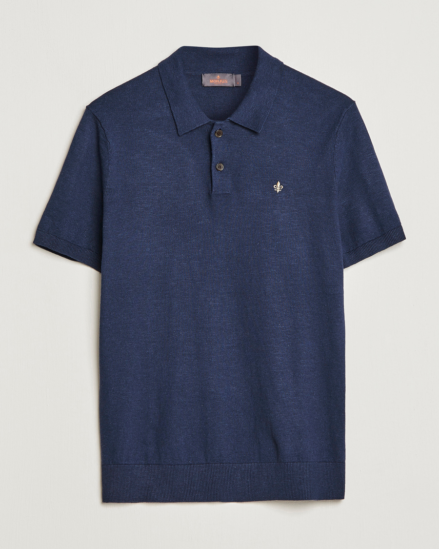Herr | Pikéer | Morris | Harold Cotton/Linen Summer Polo Navy