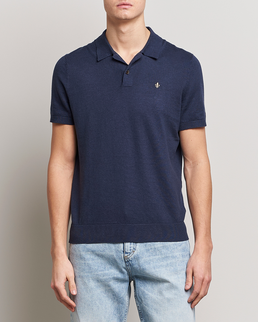 Herr | Pikéer | Morris | Harold Cotton/Linen Summer Polo Navy