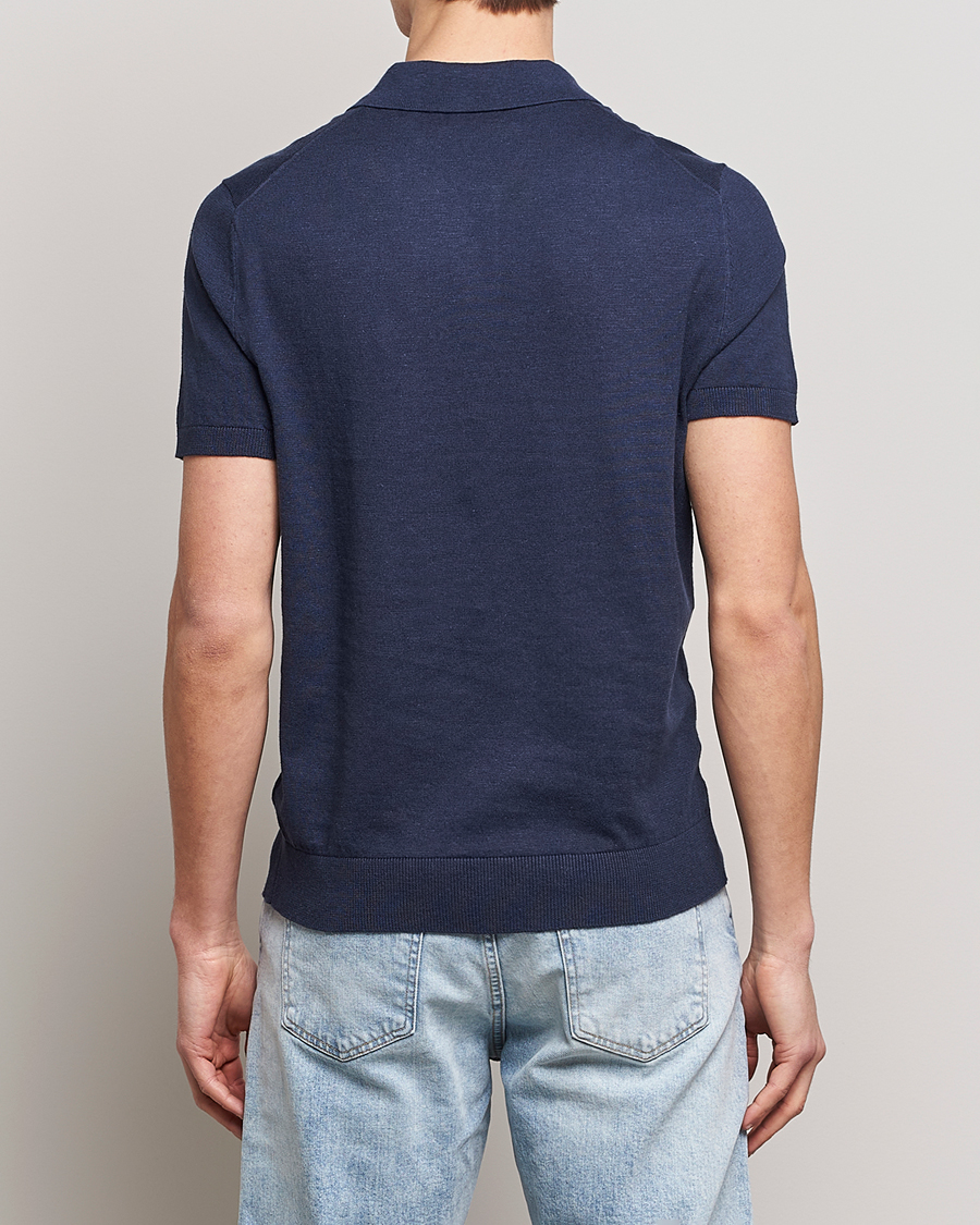 Herr | Pikéer | Morris | Harold Cotton/Linen Summer Polo Navy
