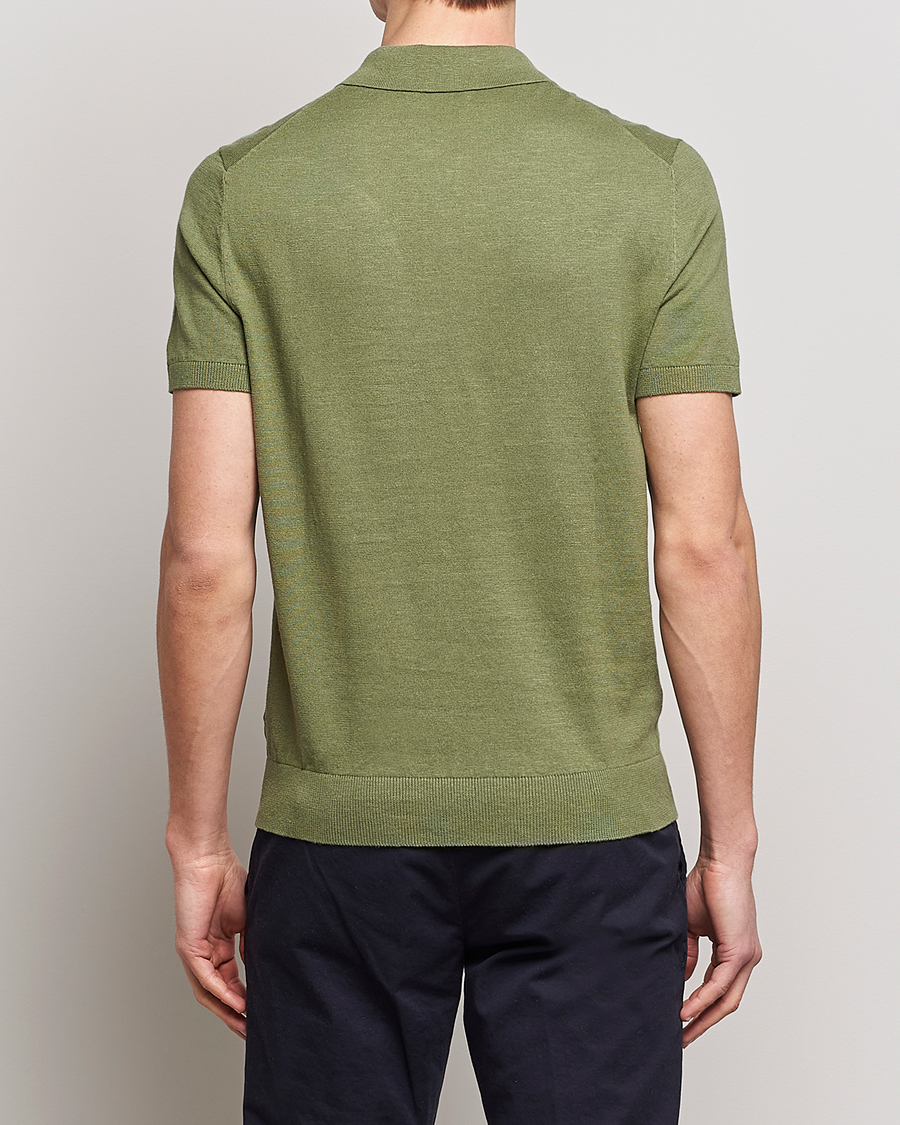 Herr | Pikéer | Morris | Harold Cotton/Linen Summer Polo Sage Green