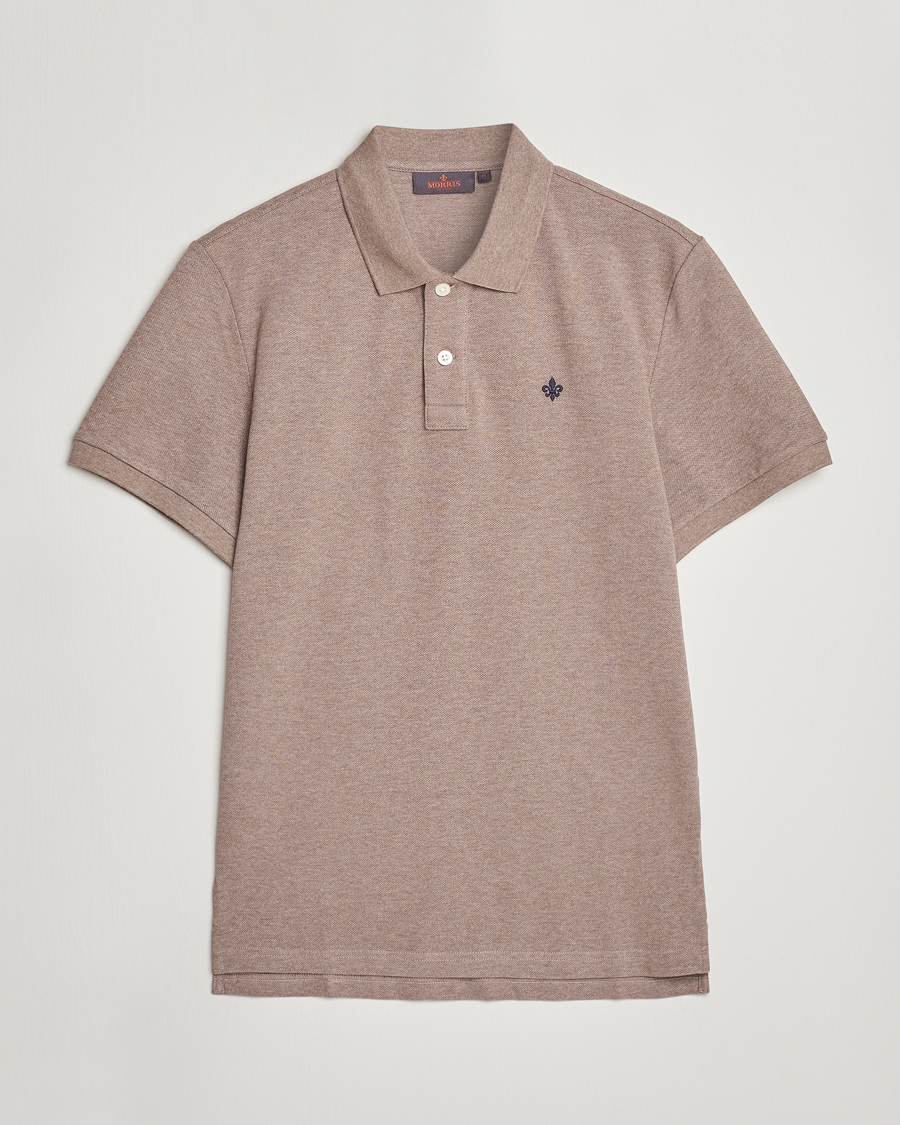 Herr | Pikéer | Morris | New Pique Light Brown Melange