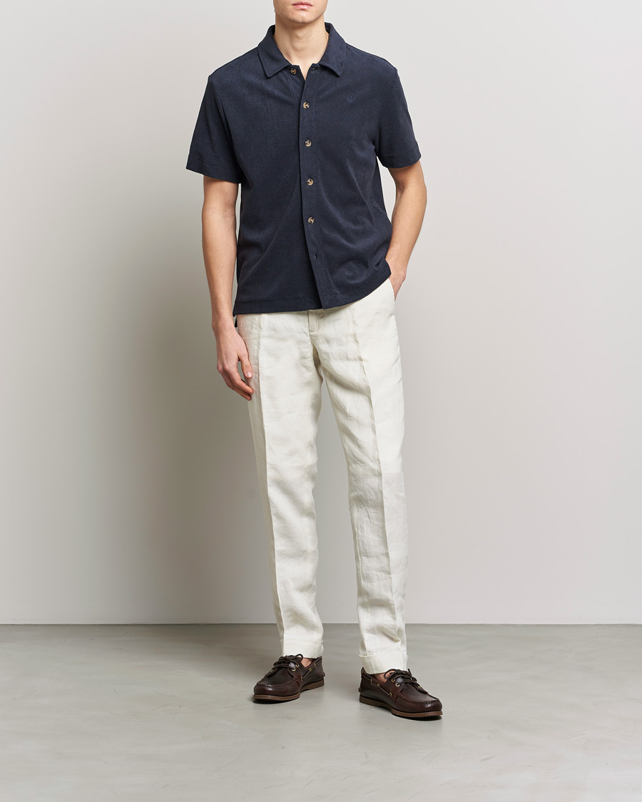 Herr | Skjortor | Morris | Hunter Terry Short Sleeve Shirt Old Blue