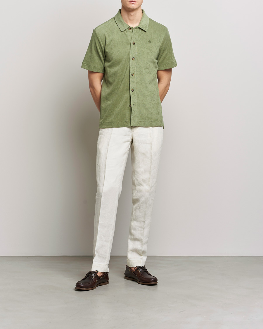 Herr | Skjortor | Morris | Hunter Terry Short Sleeve Shirt Sage Green