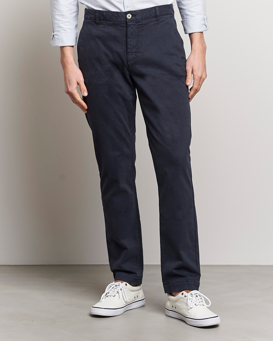 Herr | Byxor | Morris | Jeffrey Brushed Chinos Blue