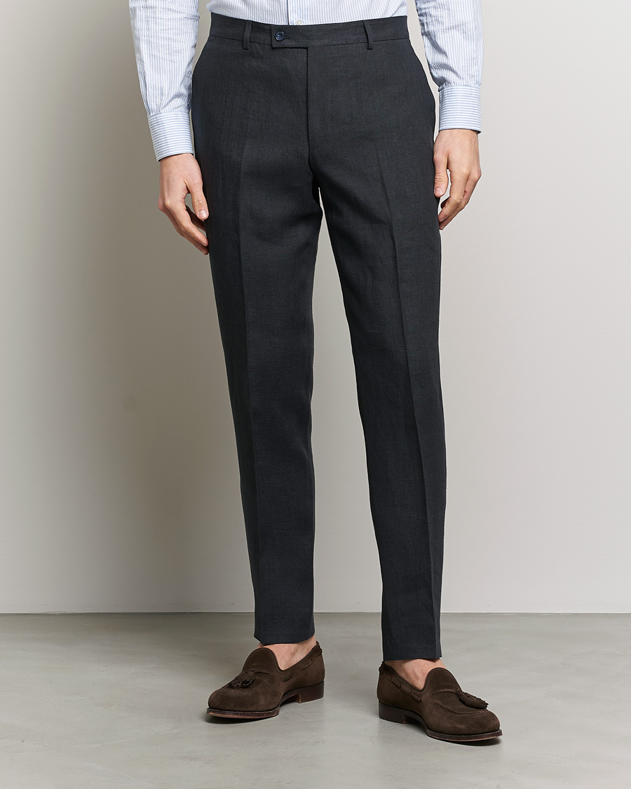 Herr |  | Morris | Bobby Linen Suit Trousers Navy