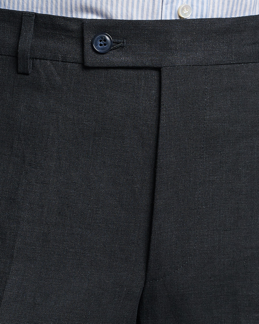 Herr | Byxor | Morris | Bobby Linen Suit Trousers Navy