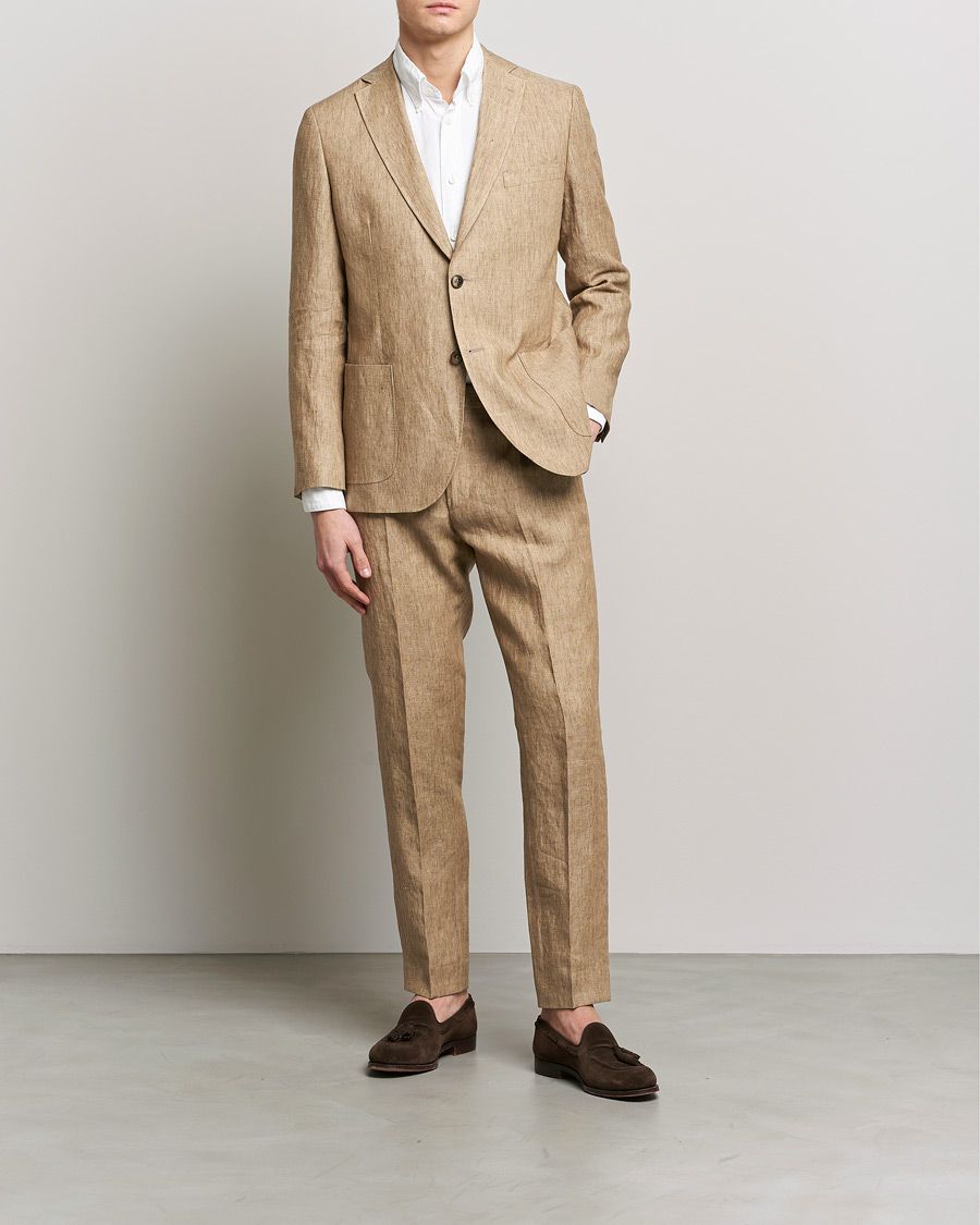 Herr | Kavajer | Morris | Archie Linen Suit Blazer Khaki