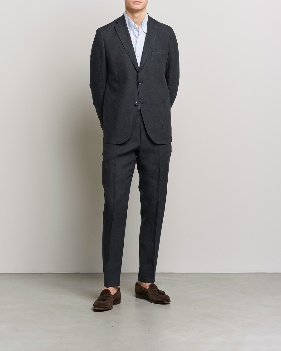 Herr | Kavajer | Morris | Archie Linen Suit Blazer Navy