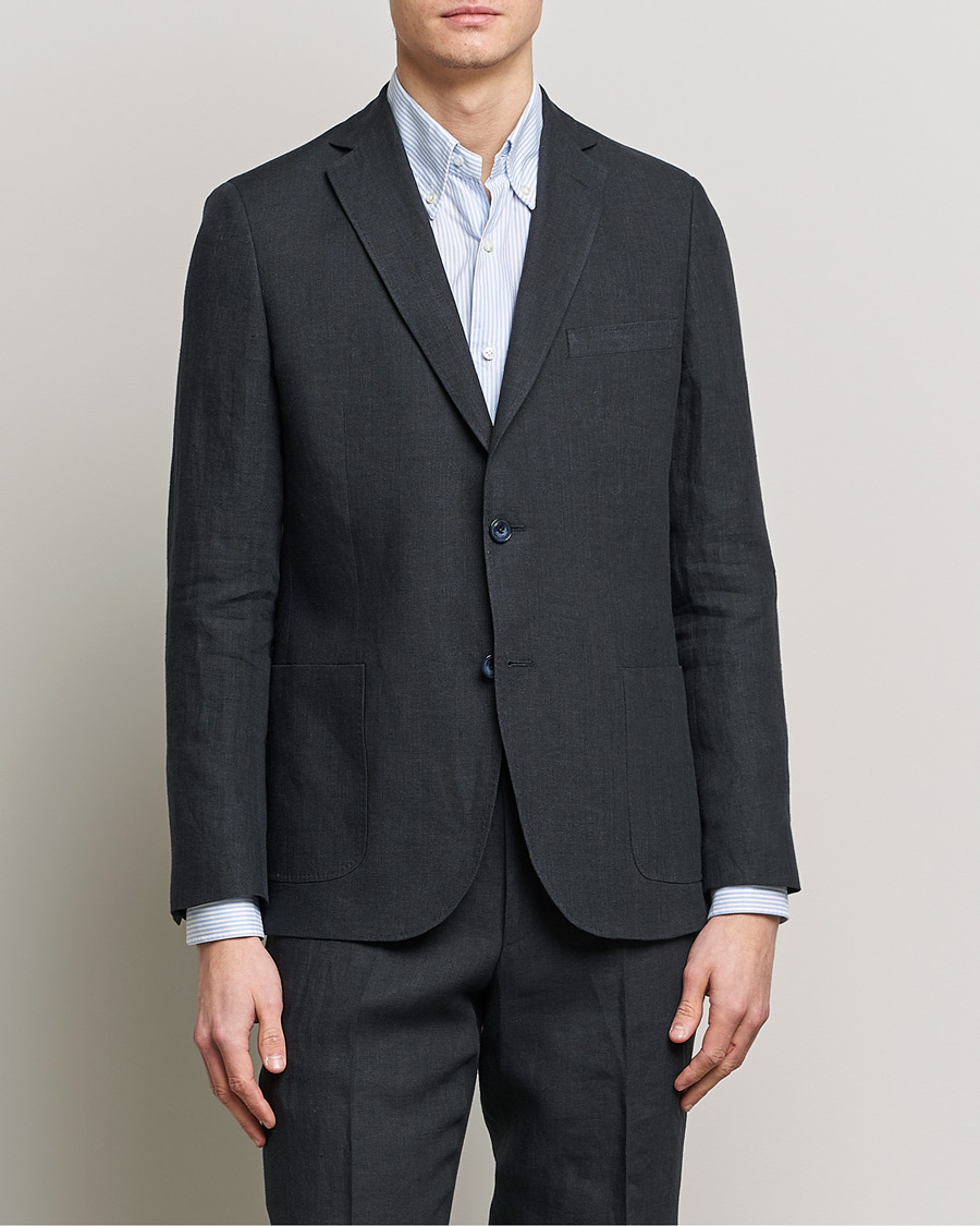 Herr | Kavajer | Morris | Archie Linen Suit Blazer Navy