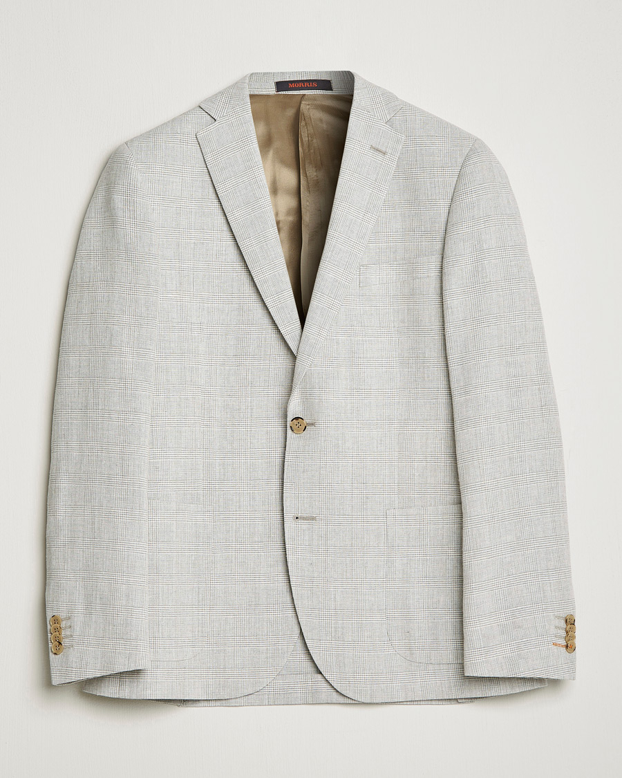 Herr | Kavajer | Morris | Archie Glencheck Cotton Blazer Khaki