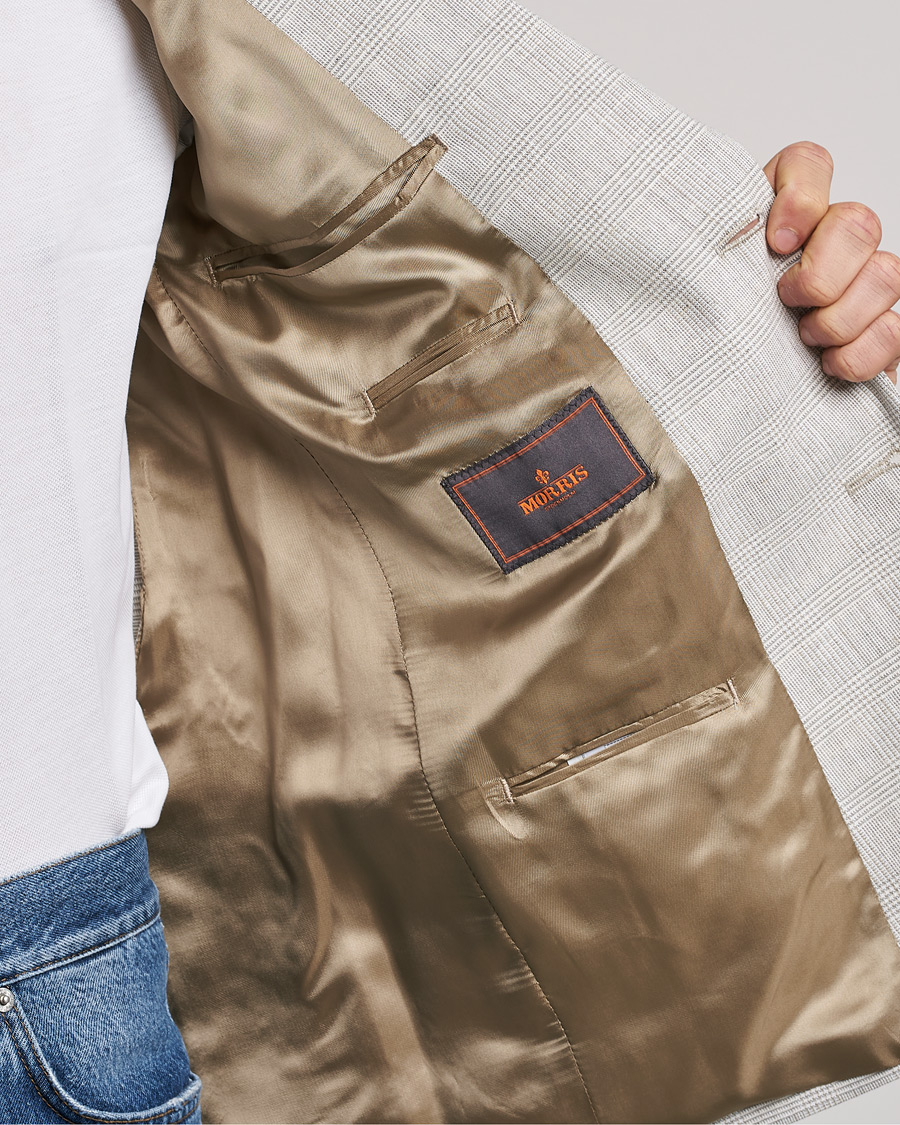 Herr | Kavajer | Morris | Archie Glencheck Cotton Blazer Khaki
