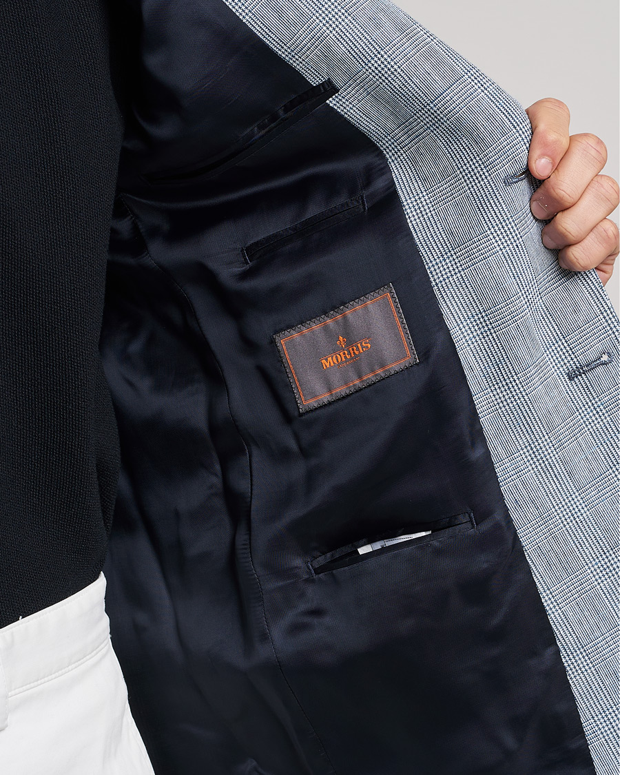 Herr | Kavajer | Morris | Archie Glencheck Cotton Blazer Blue