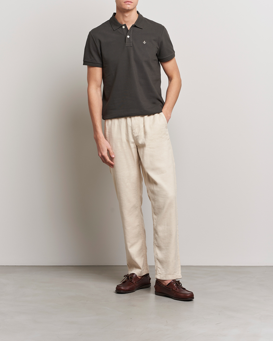 Herr | Byxor | Morris | Fenix Linen Drawstring Trousers Beige