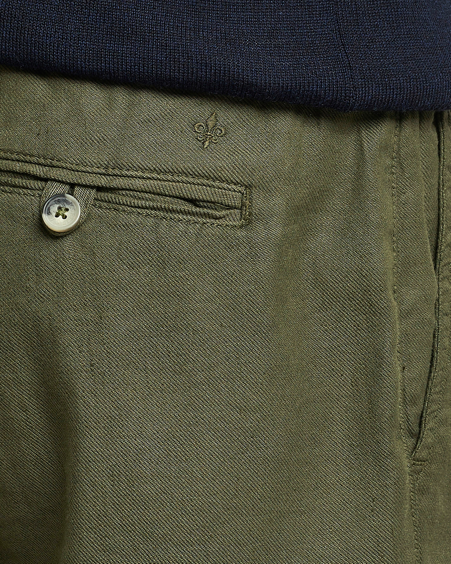 Herr | Byxor | Morris | Fenix Linen Drawstring Trousers Olive