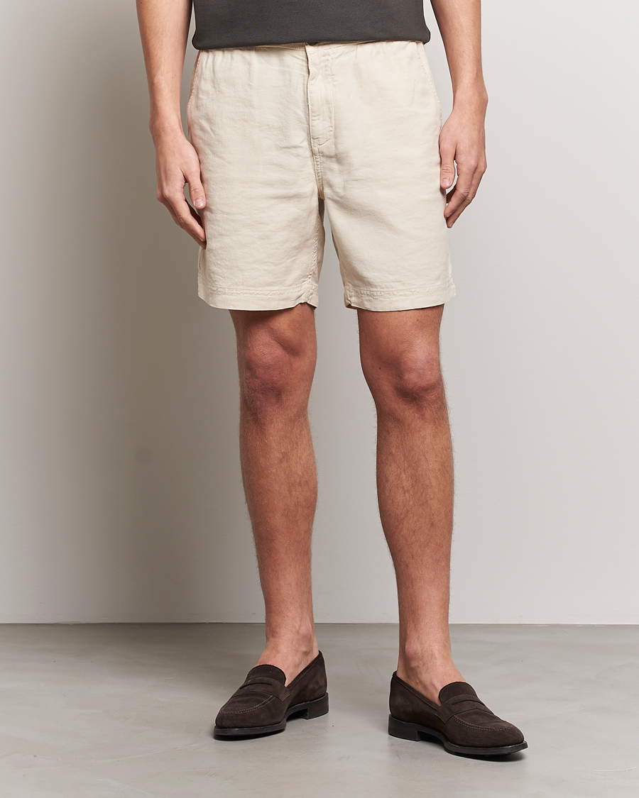Herr |  | Morris | Fenix Linen Drawstring Shorts Beige