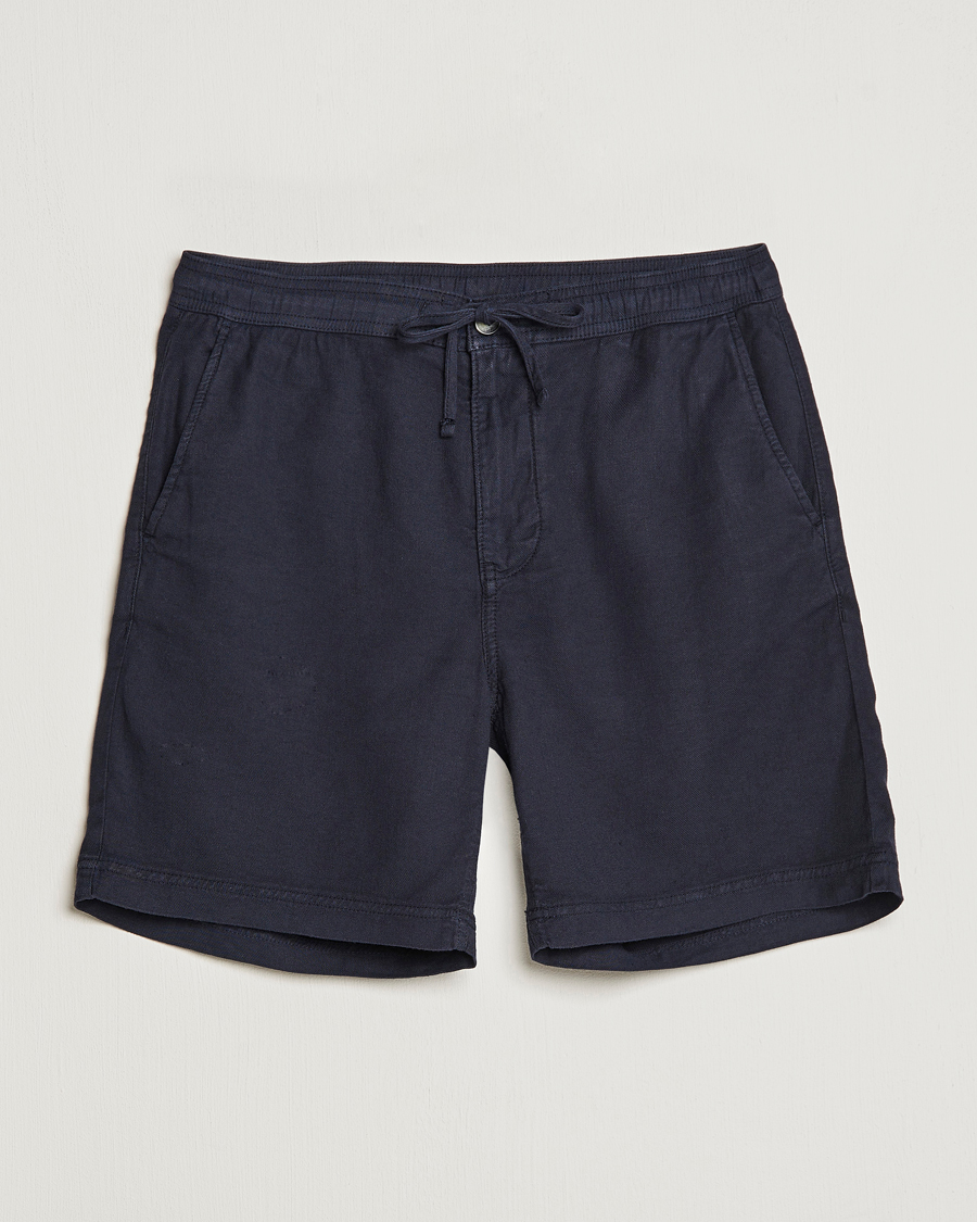Herr | Shorts | Morris | Fenix Linen Drawstring Shorts Navy