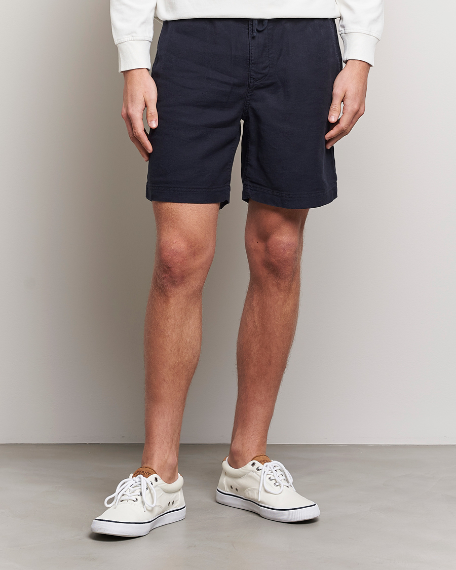 Herr | Shorts | Morris | Fenix Linen Drawstring Shorts Navy