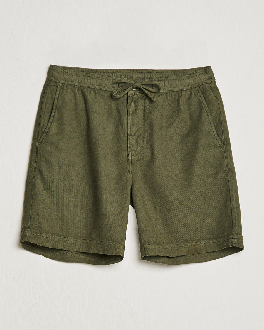 Herr | Shorts | Morris | Fenix Linen Drawstring Shorts Olive