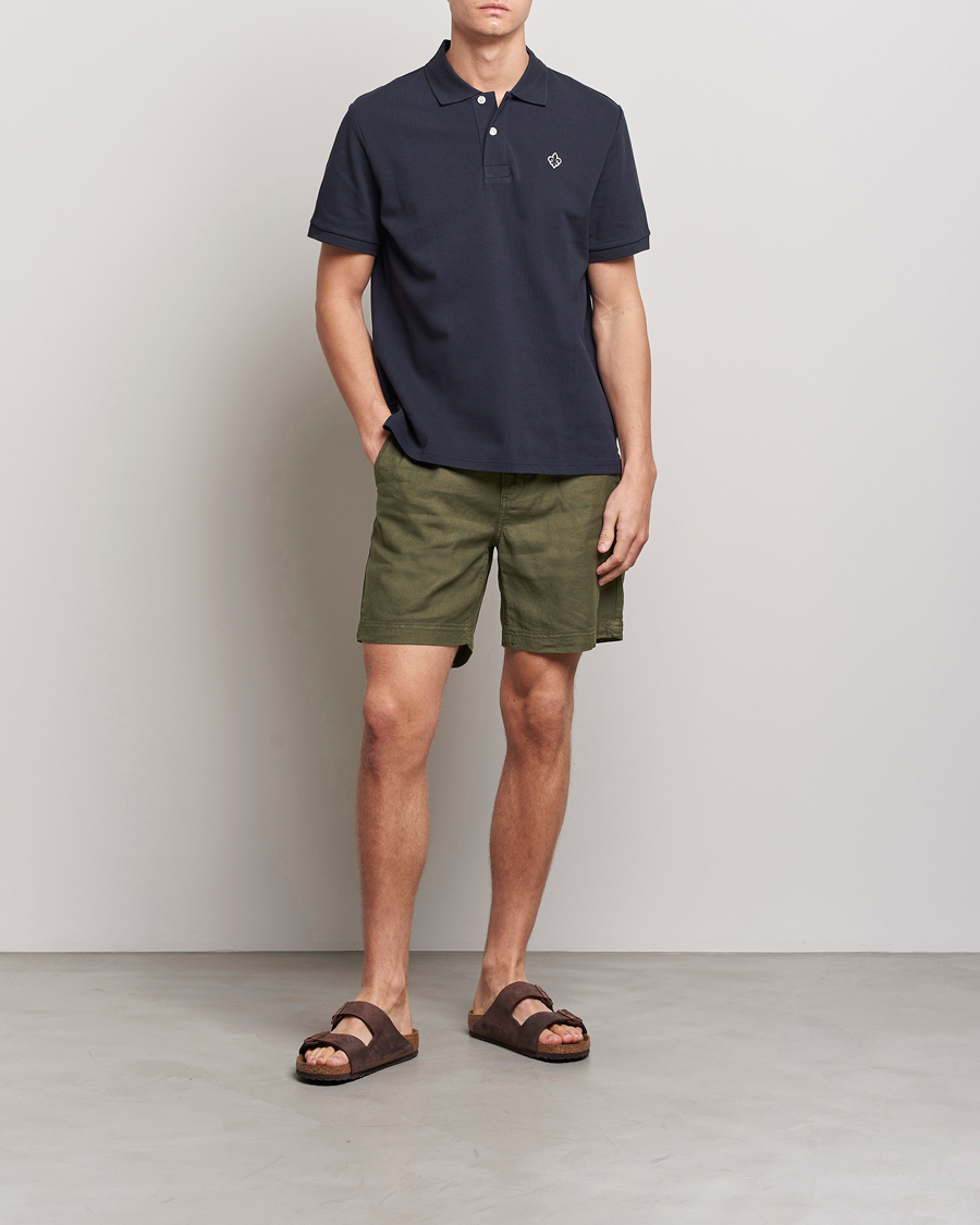 Herr | Shorts | Morris | Fenix Linen Drawstring Shorts Olive