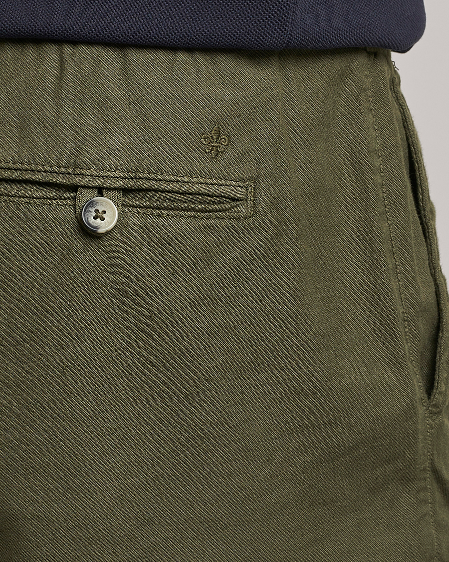 Herr | Shorts | Morris | Fenix Linen Drawstring Shorts Olive