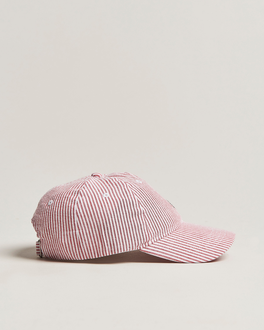 Herr | Morris Chapman StripedCotton Cap Red/White | Morris | Chapman StripedCotton Cap Red/White